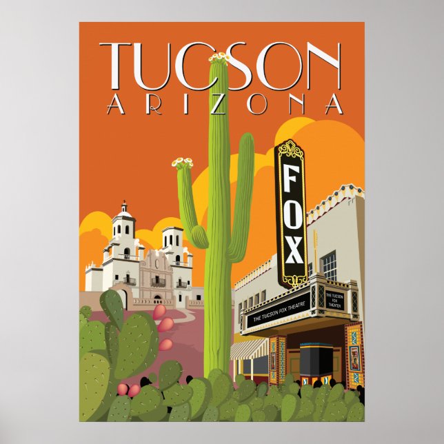 Poster Teatro de Raposa de 28"x20" - Tucson, Arizona (Frente)