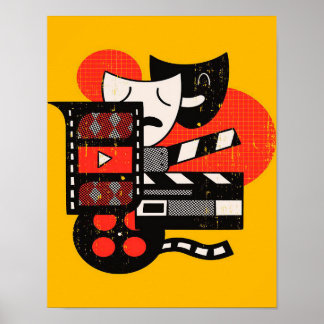 Poster Teatro em exercício de abstrato| Teatro de drama