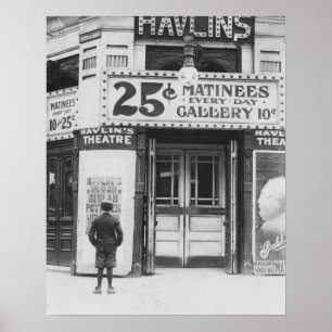 Pôster Teatro Havlin, 1910. Foto Antiga