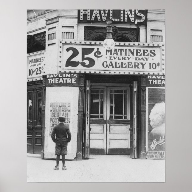 Pôster Teatro Havlin, 1910. Foto Antiga (Frente)