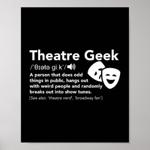 Poster Teatro Musical Engraçado Definição de Geek de Teat
