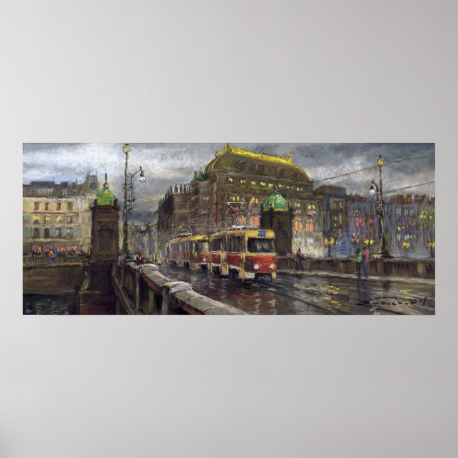 Poster Teatro Nacional de Praga Tram Bridge Legii (Frente)