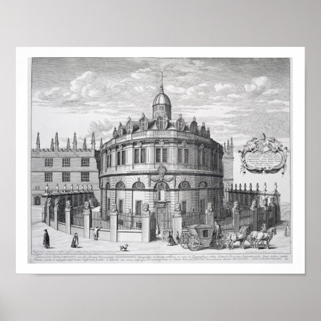 Poster Teatro Sheldonian, Oxford, de Oxonia Illustrat (Frente)
