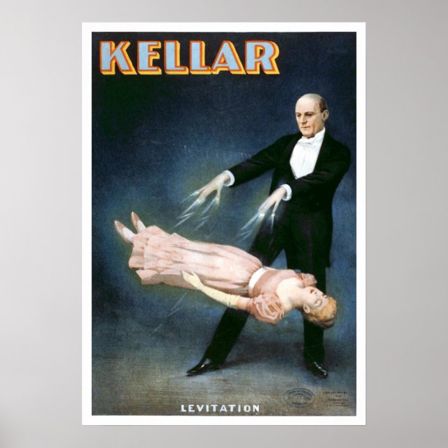Poster Teatro Vintage "Levitação Kellar" (Frente)