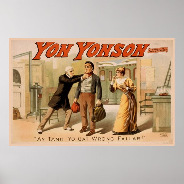 Poster Teatro Vintage "Yon Yonson" (Frente)