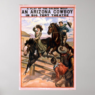 Poster Teatro West Cowboy ouro