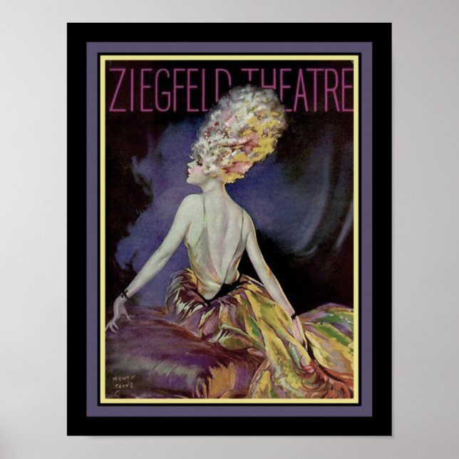 Poster Teatro Ziegfeld de 1920 por Henry Clive (Frente)