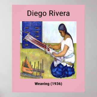 Poster Tecelagem por Diego Rivera (1936)