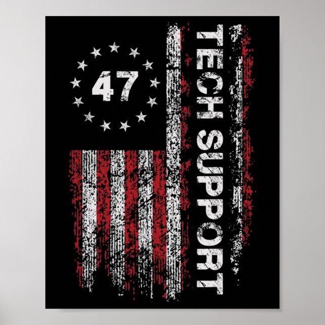 Poster Tech Support Us Flag White House Tech Support D.o. (Frente)