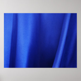 Poster Tecido de Seda Azul Fluindo Abstrato