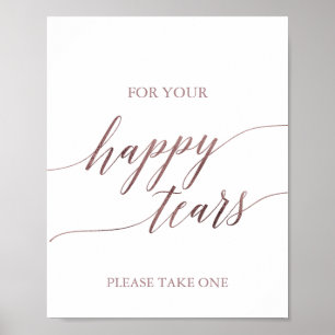 Poster Tecido feliz dos rasgos da caligrafia Dourado