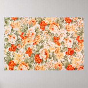 Poster Tecido floral da Vintage
