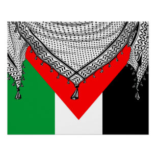 Pôster Tecido Tradicional do Keffiyeh Scarf Palestino