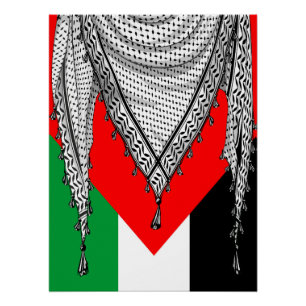 Pôster Tecido Tradicional do Keffiyeh Scarf Palestino