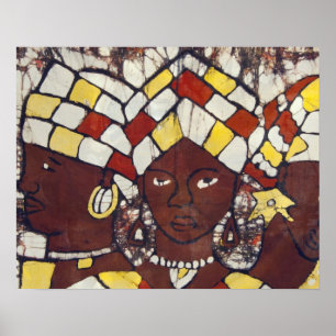 Poster Tecidos pintados à mão representando o dia a dia