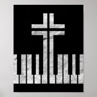 Teclado Cruzado Cristão Piano Pianista Deus Jesus 