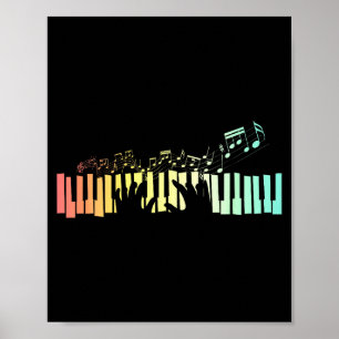 Poster Teclados Anist Notas Musicais Ano