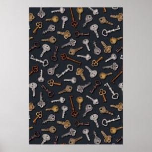 Poster Teclas Vintage e Antique