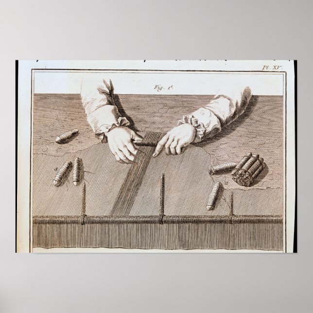 Poster Técnica de Basse-Lisse na tapeçaria Gobelins (Frente)