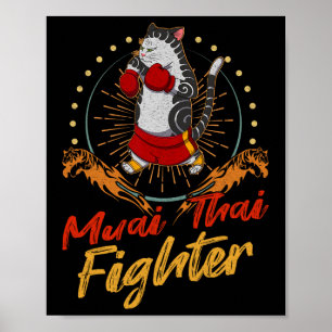 Poster Técnica de lutador de Muay Thai Tailândia Punho An