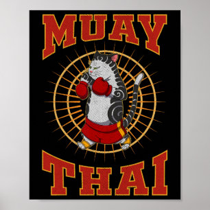 Poster Técnica de lutador de Muay Thai Tailândia Punho Jo