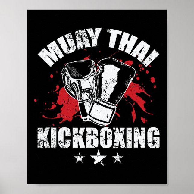 Poster Técnicas Tradicionais de Muay Thai Kickboxing (Frente)