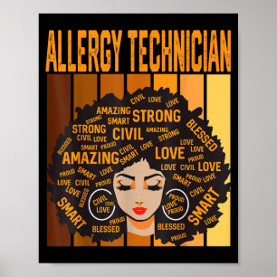 Poster Técnico de Alergia Poderoso Mês da História Negra