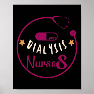 Poster Técnico de Diálise para Homens Mulheres Enfermeira