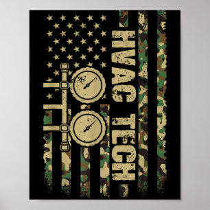 Poster Técnico de Hvac Camuflagem da Bandeira Americana 4