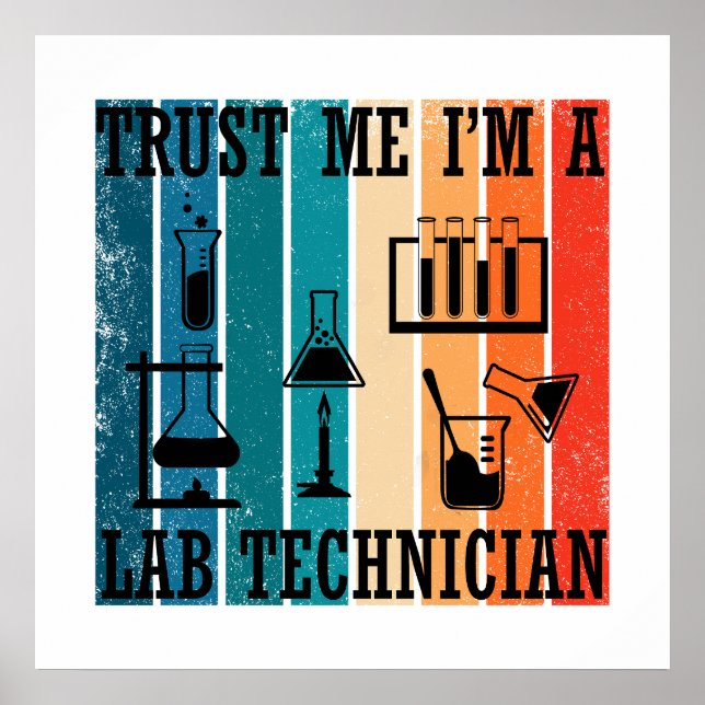 Poster Técnico de laboratório engraçado humor de técnico  (Frente)