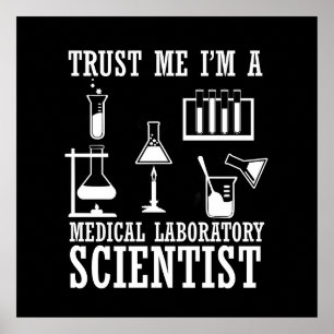 Poster Técnico de laboratório médico engraçado cientista