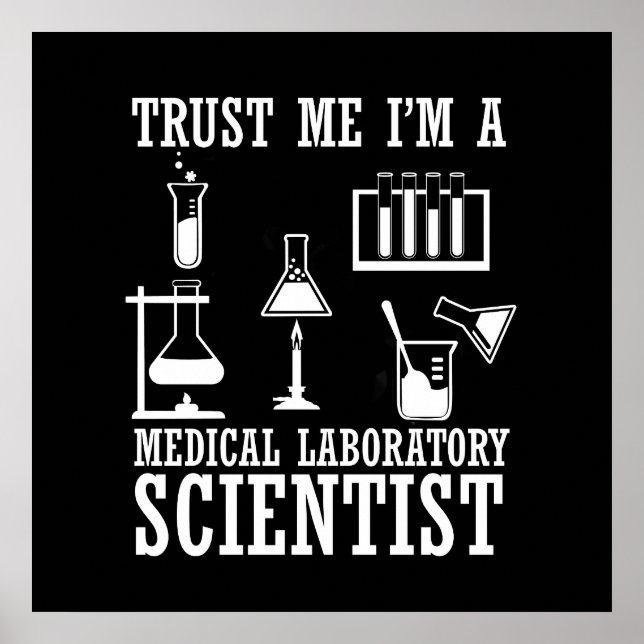 Poster Técnico de laboratório médico engraçado cientista  (Frente)