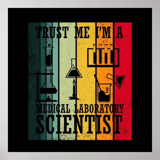 Poster Técnico de laboratório médico engraçado humor cien (Frente)