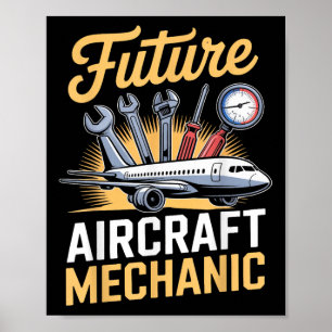 Poster Técnico de Manutenção de Aeronaves Futuro Avião Me