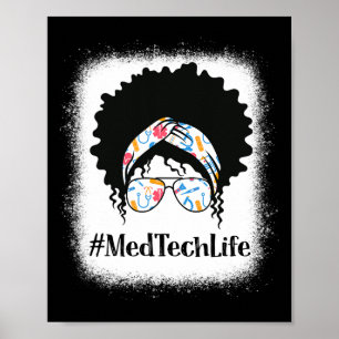 Poster Técnico de Medicina Afro Preto Coque Desgrenhado M