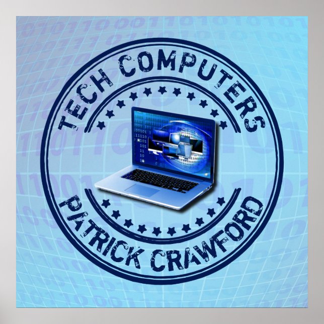 Pôster Técnico de Reparo de Serviço de Computador ou Comp (Frente)