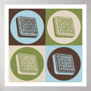 Poster Tecnologia de programação do pop art