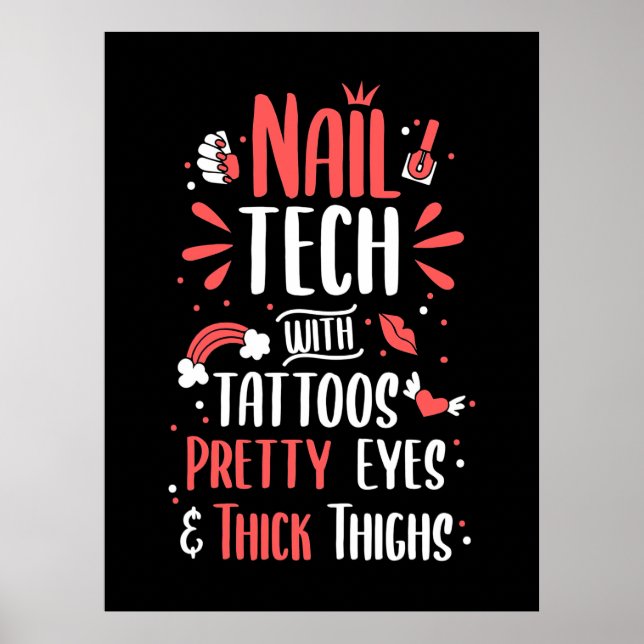 Poster Tecnologia Nail com Tatuagens (Frente)