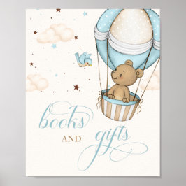 Poster Teddy Bear Air Balloon — Chás de fraldas e present
