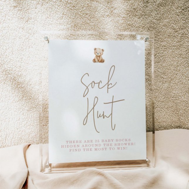 Poster Teddy Bear Baby Shower Sock Hunt (Criador carregado)