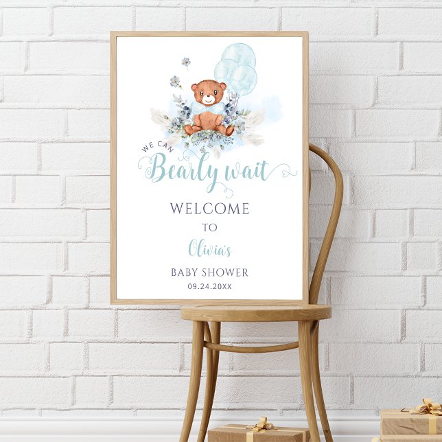Poster Teddy Bear Barly Wait Boy Welcome (Criador carregado)