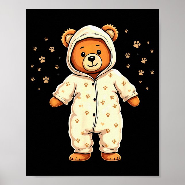 Poster Teddy Bear Wearing Pajamas  (Frente)
