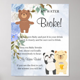 Poster Teddy Bears Meu sinal de jogo de Chá quebrado