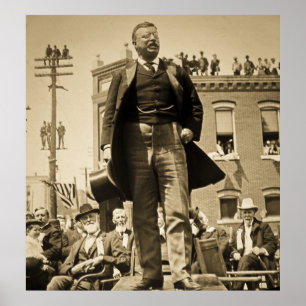 Poster Teddy Roosevelt fala o vintage 1905
