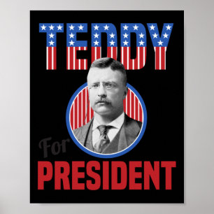 Poster Teddy Roosevelt Para Presidente Bull Moose Theodor