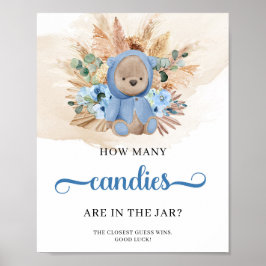 Poster Teddy Ursinho Quantas Candies Estão No Jar game