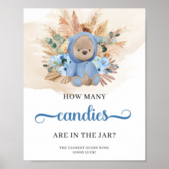 Poster Teddy Ursinho Quantas Candies Estão No Jar game (Frente)