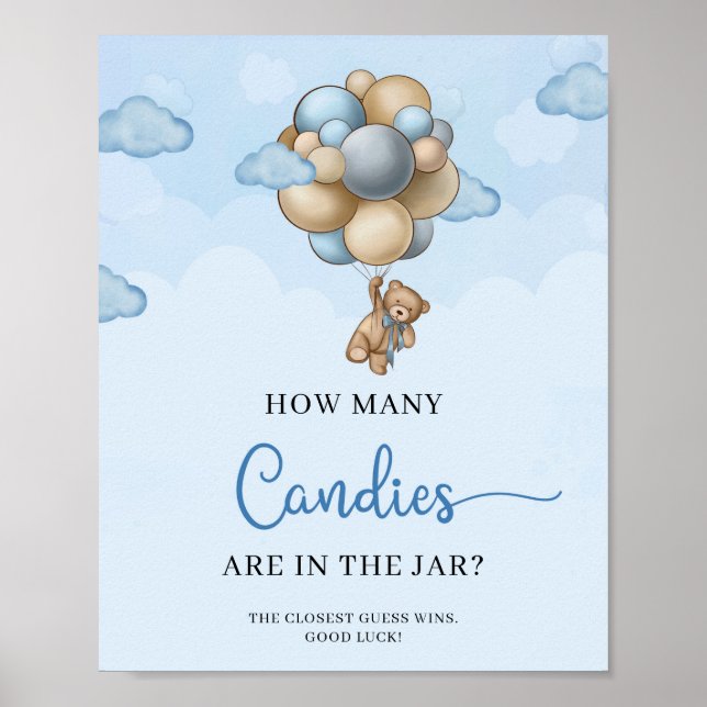 Poster Teddy Ursinho Quantas Candies Estão No Jar game (Frente)