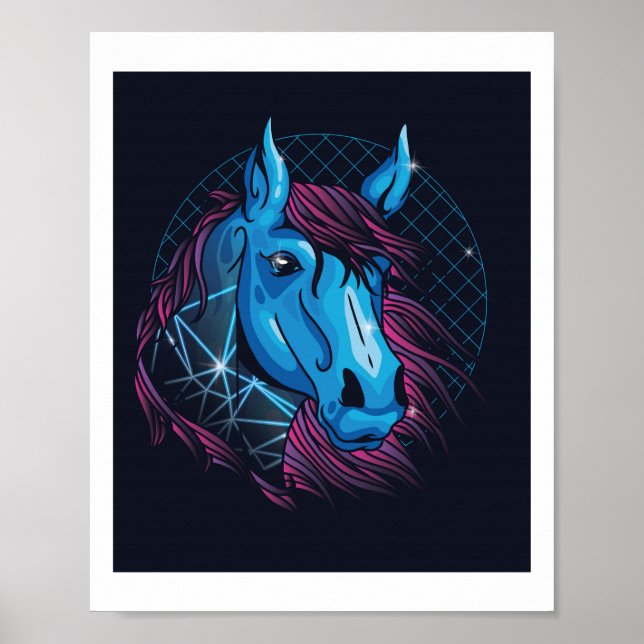 Poster Teen NEON Horse Girls Adoram Cavalos Trendam Legal (Frente)