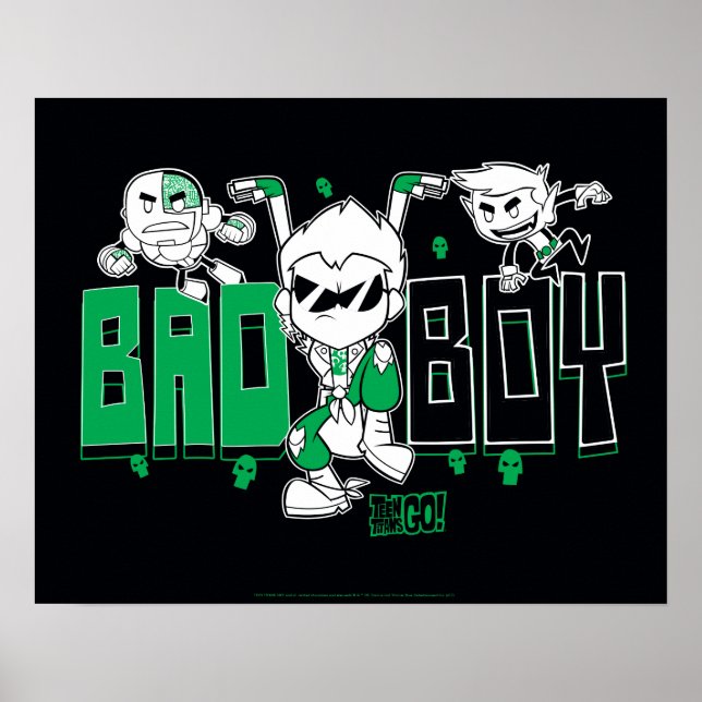 Poster Teen Titans Go! | Robin, Cyborg e BB "Bad Boy" (Frente)